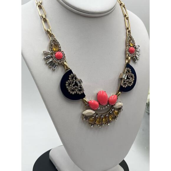 J. Crew Gold-Tone Rhinestone Multicolor Statement Necklace - Picture 5 of 12